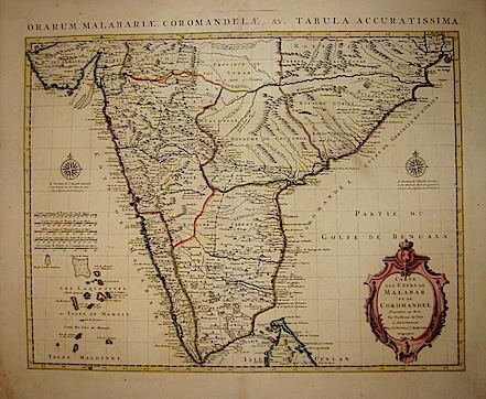 De l'Isle Guillaume (1675-1726) Carte des cotes de Malabar et de Coromandel... 1742 Amsterdam